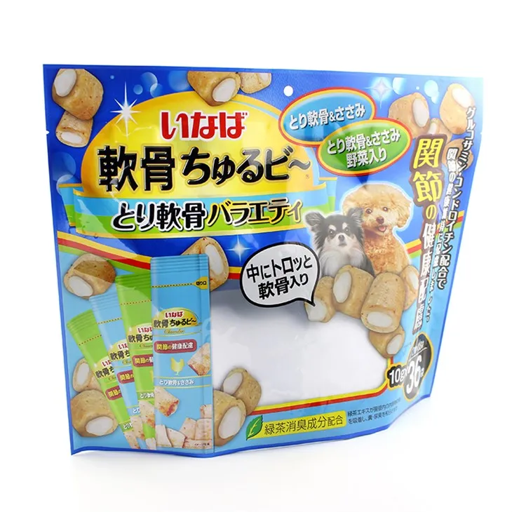 Sefyll i fyny bagiau bwyd anifeiliaid anwes cwdyn